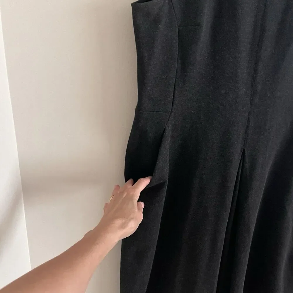 MM LaFleur Black Knit Midi Shift Dress